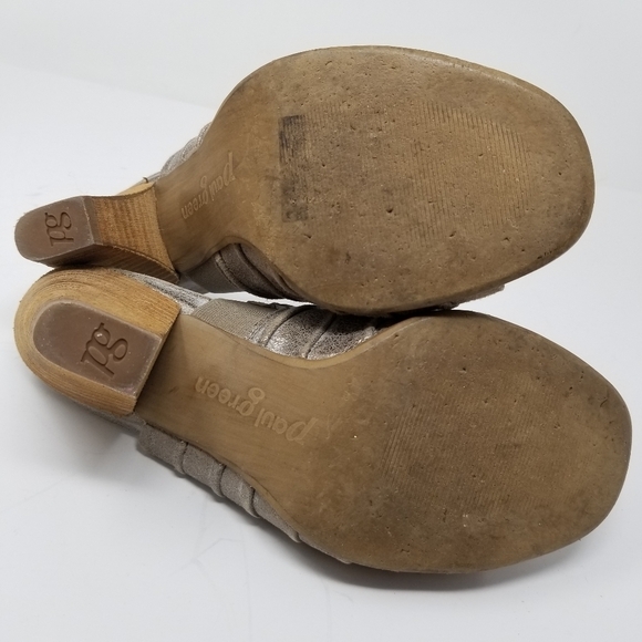 Paul Green Winston Metallic Mule Sandal Slip On Heel Womens Size 4.5 - Picture 9 of 13